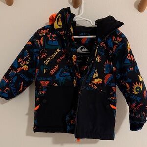 Quiksilver Kids' Blue and Orange Graphic Jacket